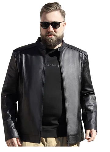 New Big & Tall Rocker Island Leather Jacket