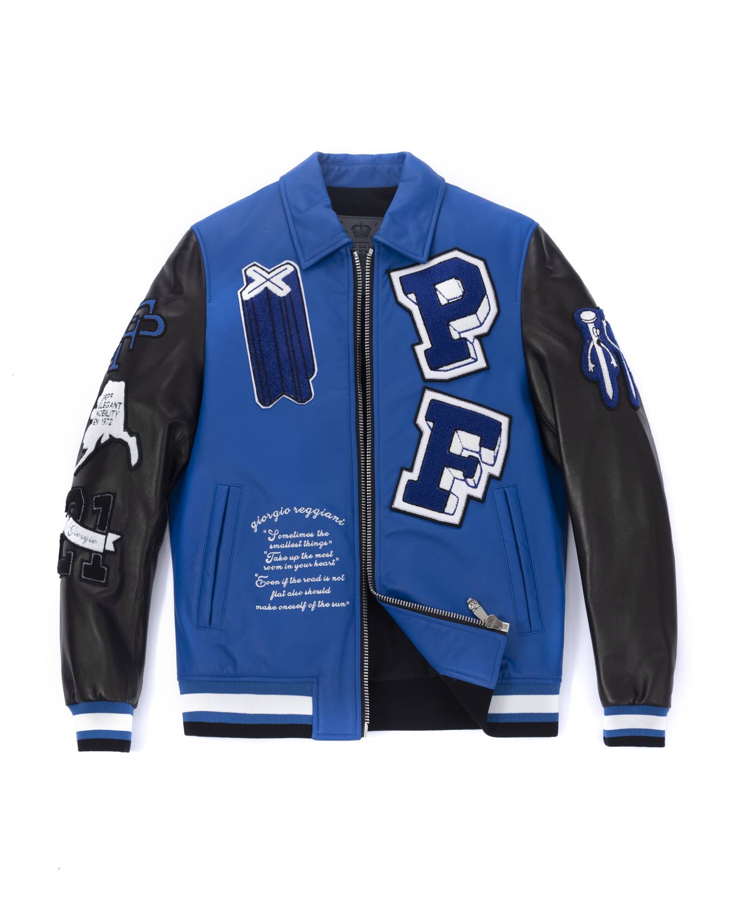 楽天スーパーセール】 City Blue☆羊革☆ L☆ leather bomber jacket