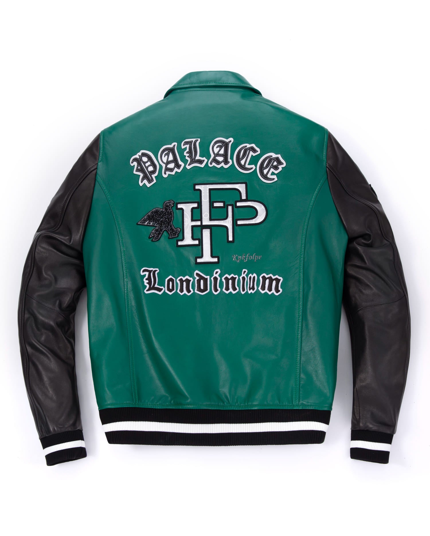 Patched Splicing Genuine Leather Bomber Varsity Jacket – PalaLeather