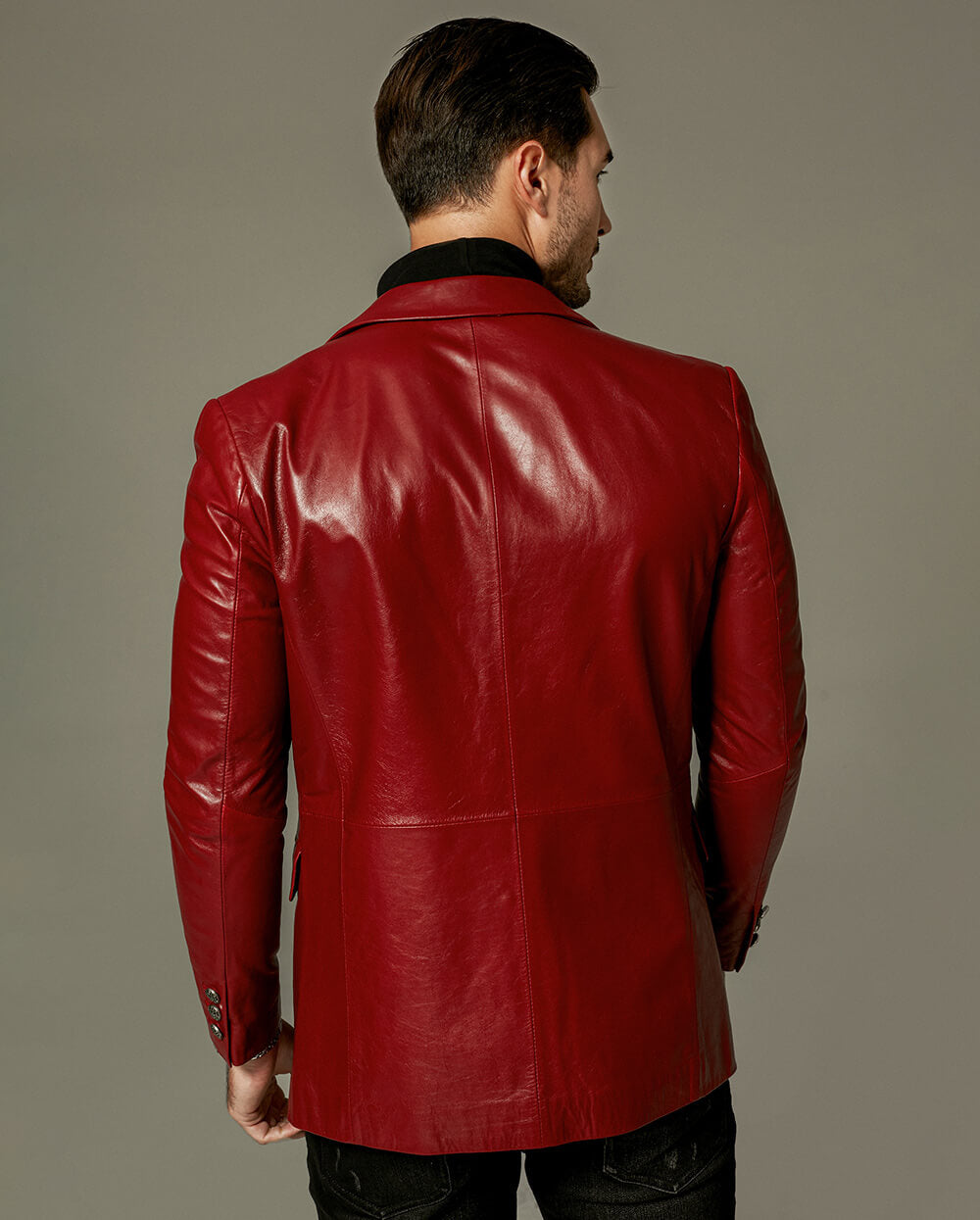 Palaleather Men's Two Button Leather Blazer Jacket
