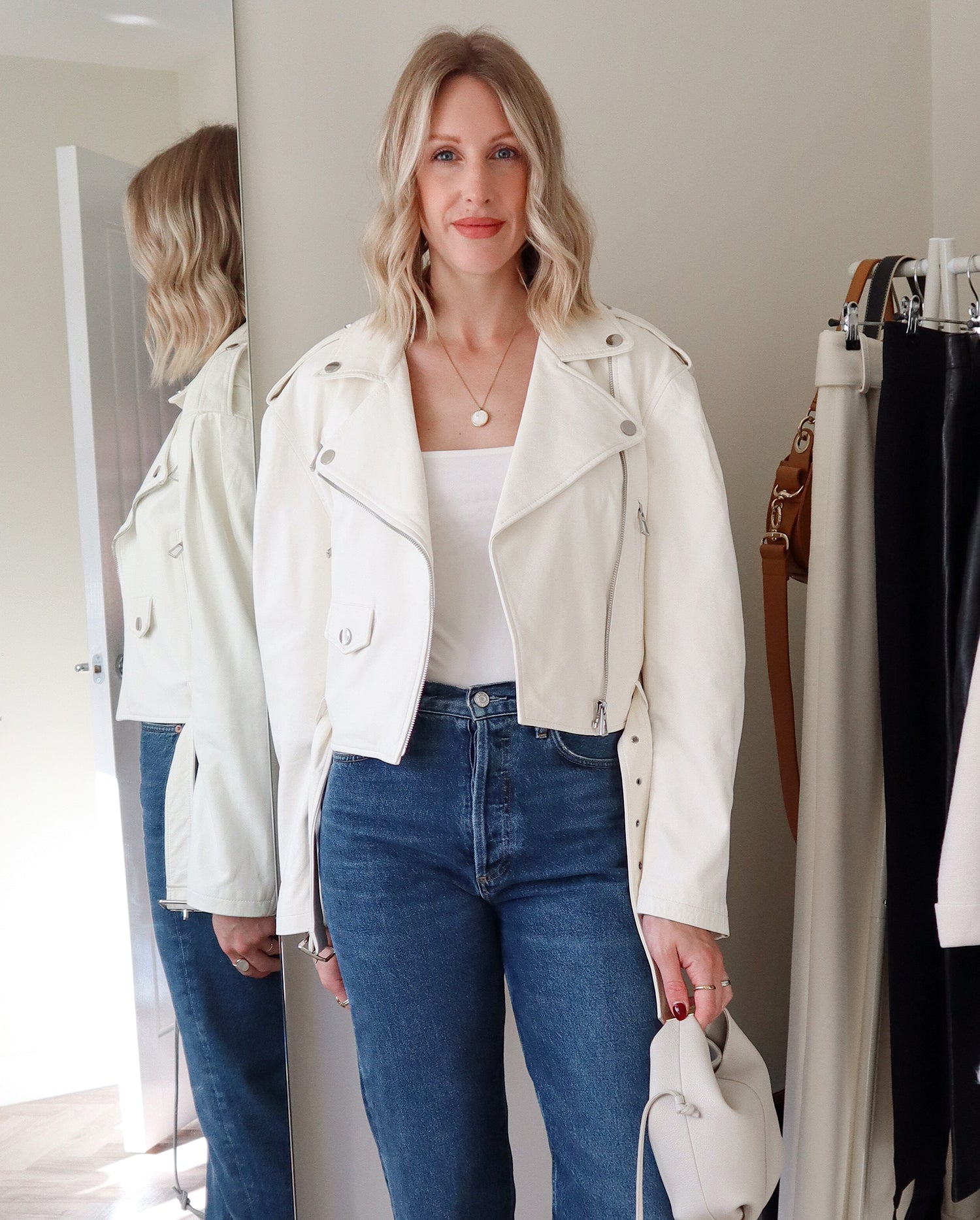 White Cropped Biker Leather Jacket for Women  White leather jacket, White  leather pants, Leather jacket